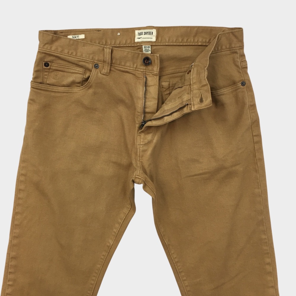 Todd Snyder Mens Slim Fit Stretch 5-Pocket Jeans Brown Cotton Blend 32x30